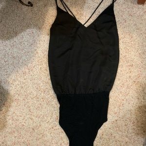 Black strappy bodysuit